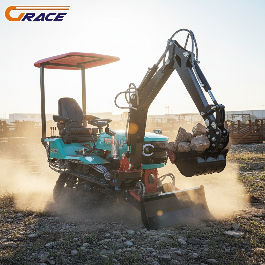 Mini Bulldozer Attachments - Customize Multi-Function Mini Tractor with Trencher