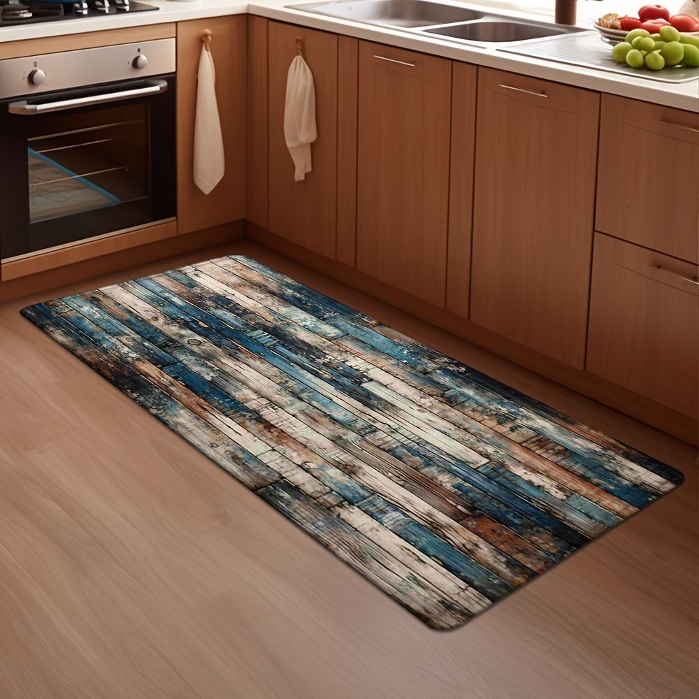 Vintage Wood Print Kitchen Rug - Heavy Equipment Washing ulasan dan harga