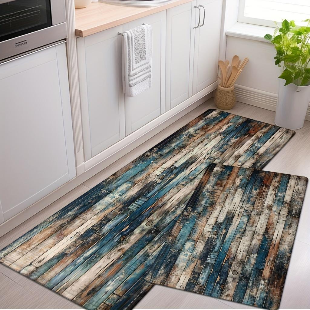 Vintage Wood Print Kitchen Rug - Heavy Equipment Washing ulasan dan harga