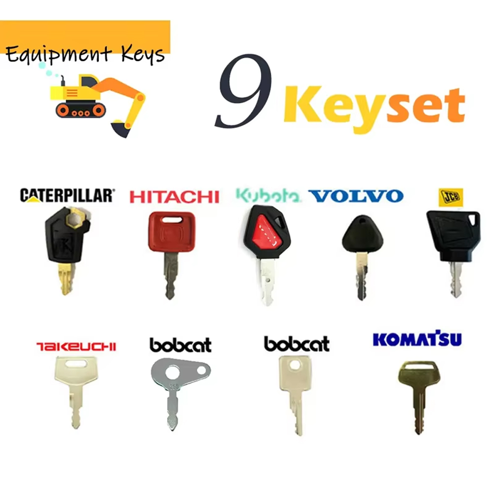 9PCS Master Plant Key Set Exca - Heavy Equipment Key Ring ulasan dan harga