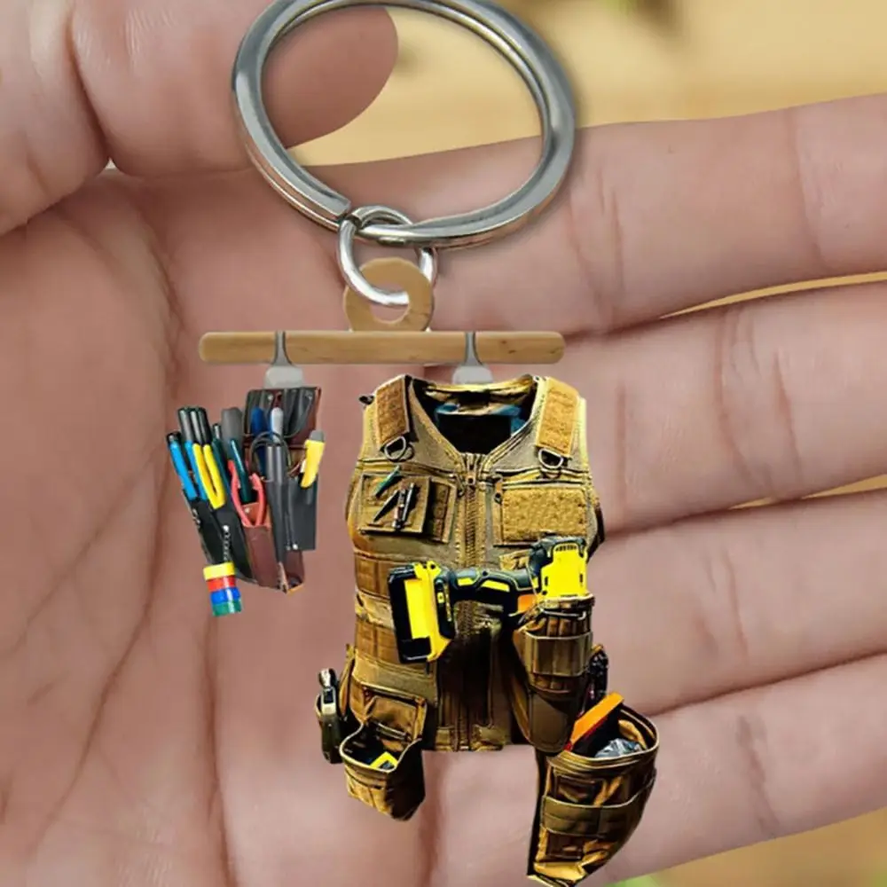 50PCS Acrylic Keychain Unique  - Heavy Equipment Key Ring ulasan dan harga