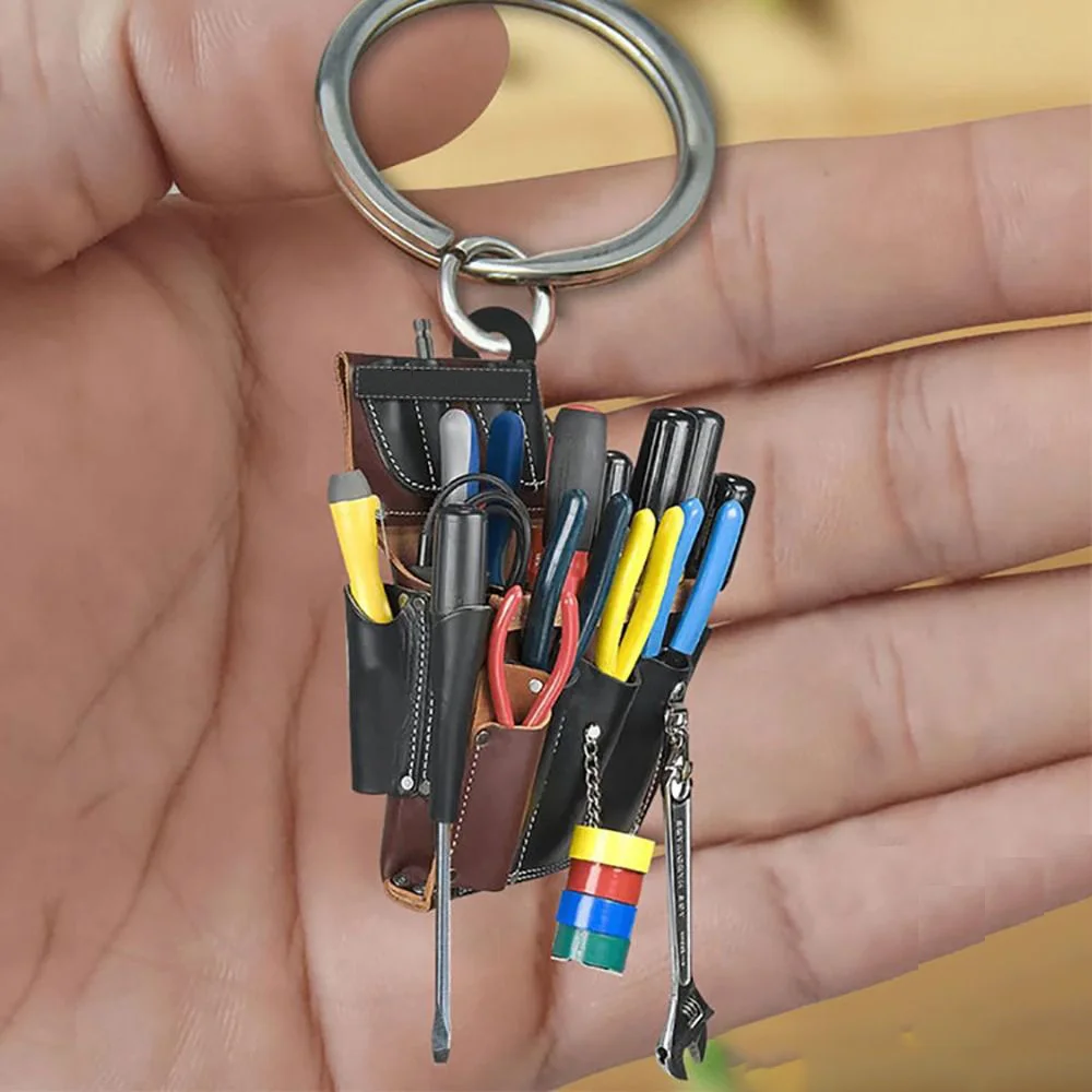 50PCS Acrylic Keychain Unique  - Heavy Equipment Key Ring ulasan dan harga
