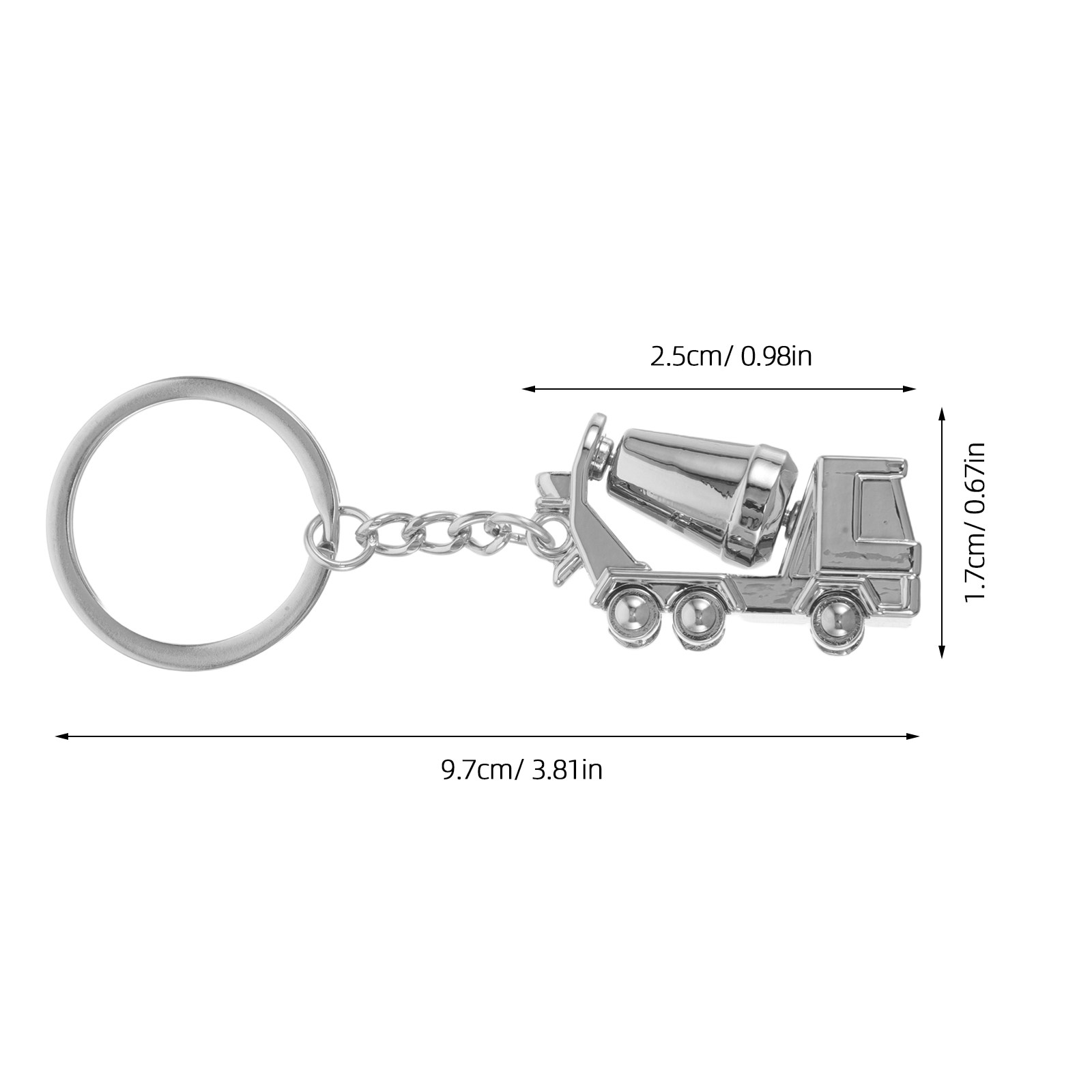 Alloy Concrete Mixer Truck Key - Heavy Equipment Key Ring ulasan dan harga