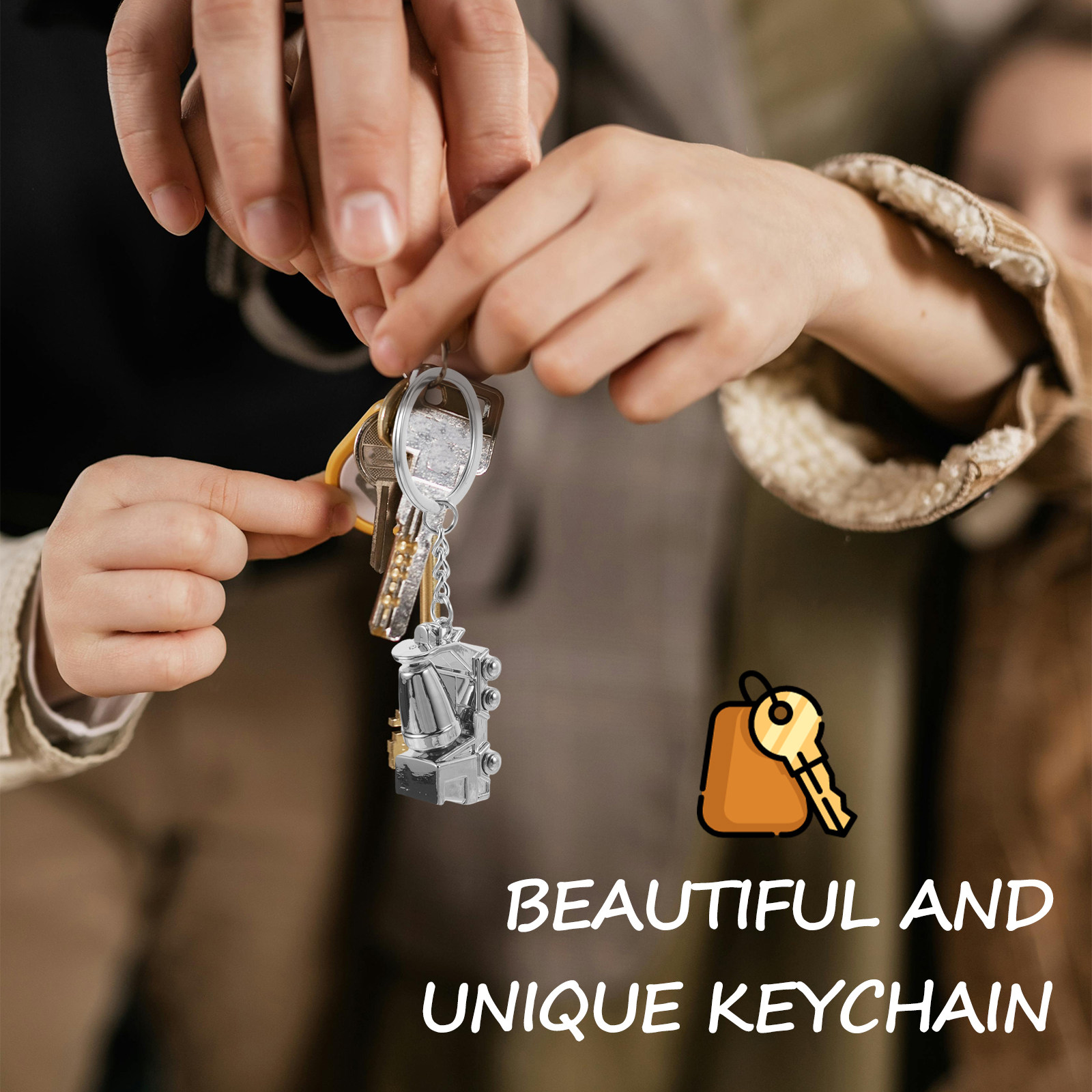 Alloy Concrete Mixer Truck Key - Heavy Equipment Key Ring ulasan dan harga