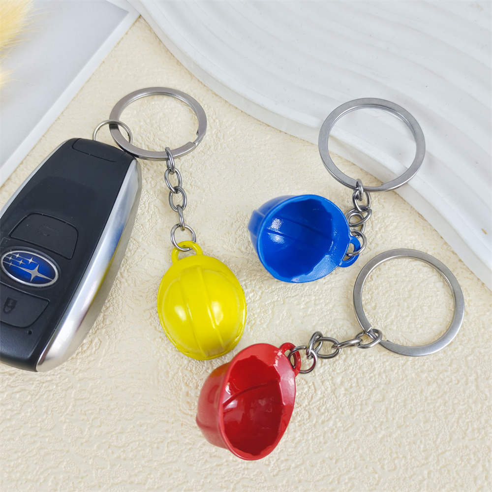Colorful 3D Safety Hat Keychai - Heavy Equipment Key Ring ulasan dan harga