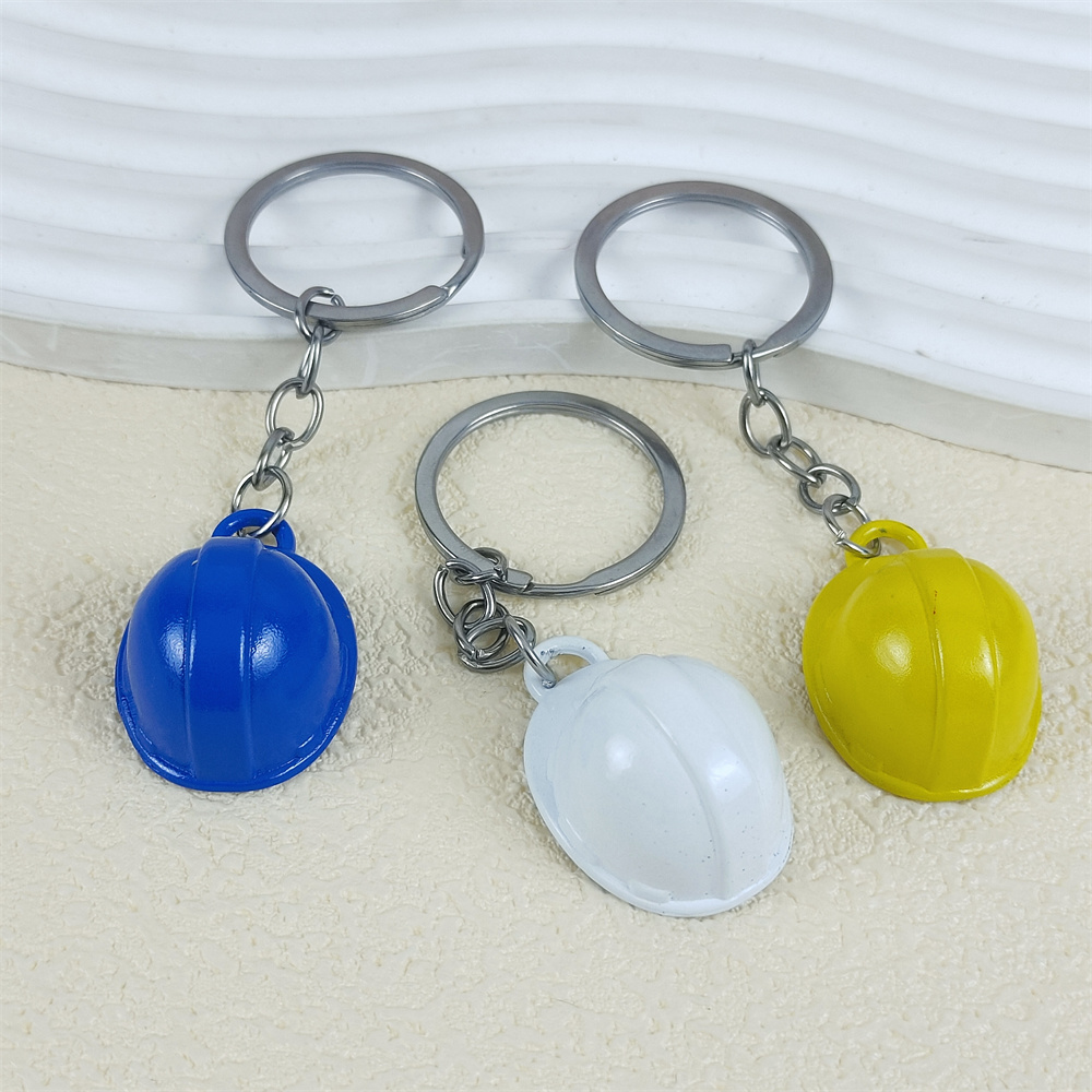 Colorful 3D Safety Hat Keychai - Heavy Equipment Key Ring ulasan dan harga