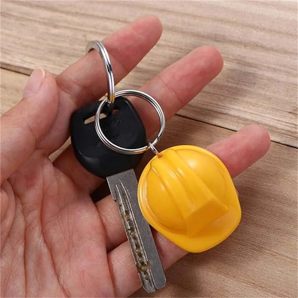 Colorful 3D Safety Hat Keychai - Heavy Equipment Key Ring ulasan dan harga