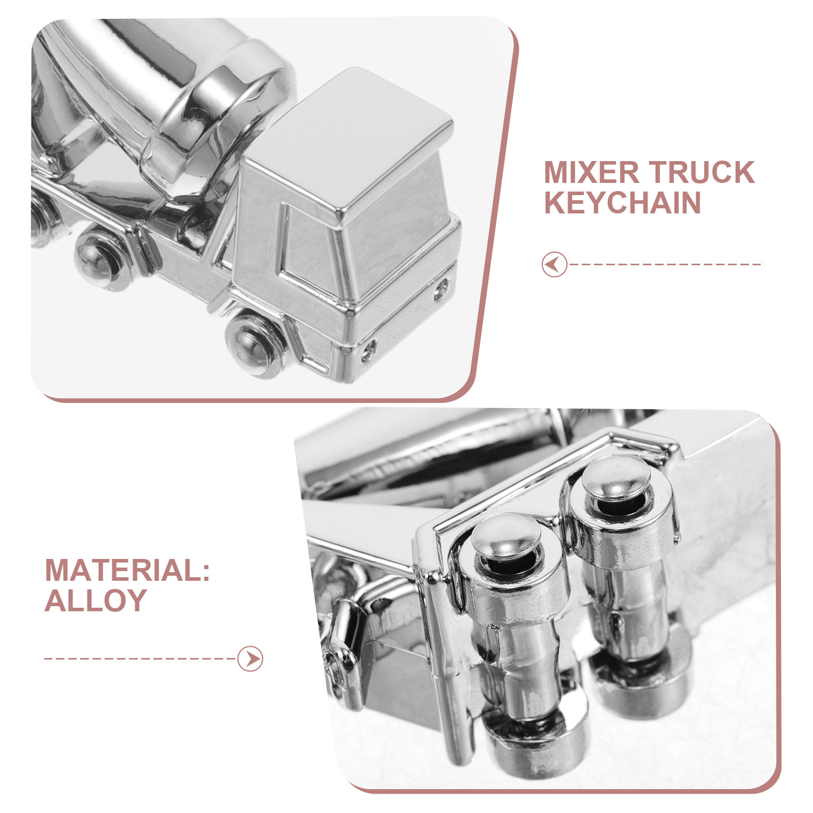 Alloy Mixer Truck Keychain 3D  - Heavy Equipment Key Ring ulasan dan harga